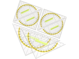 Réguas de Medição Plástica Kisangel, Conjunto de 6 Quadrados Triangulares, PP, Portáteis, Para Estudantes, Desenho E