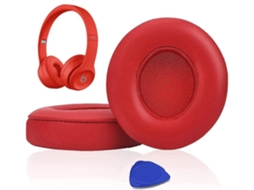 Almofada para Auscultadores Beats Solo 3 de Orelhas de Espuma Macia Sem Fio, Vermelho