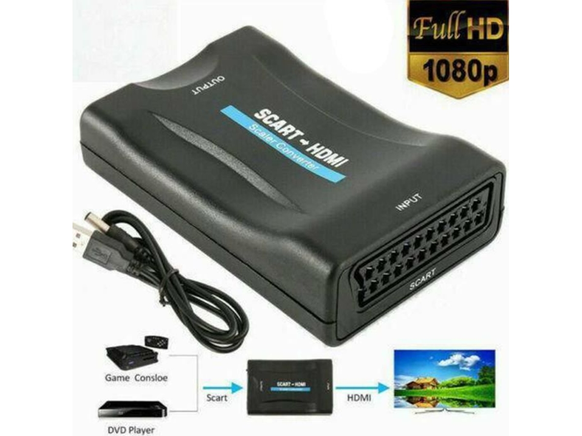 Hd 1080P Scart Hdmi Conversor de Áudio e Vídeo Adaptador de Dvd para Tv de Última Geração