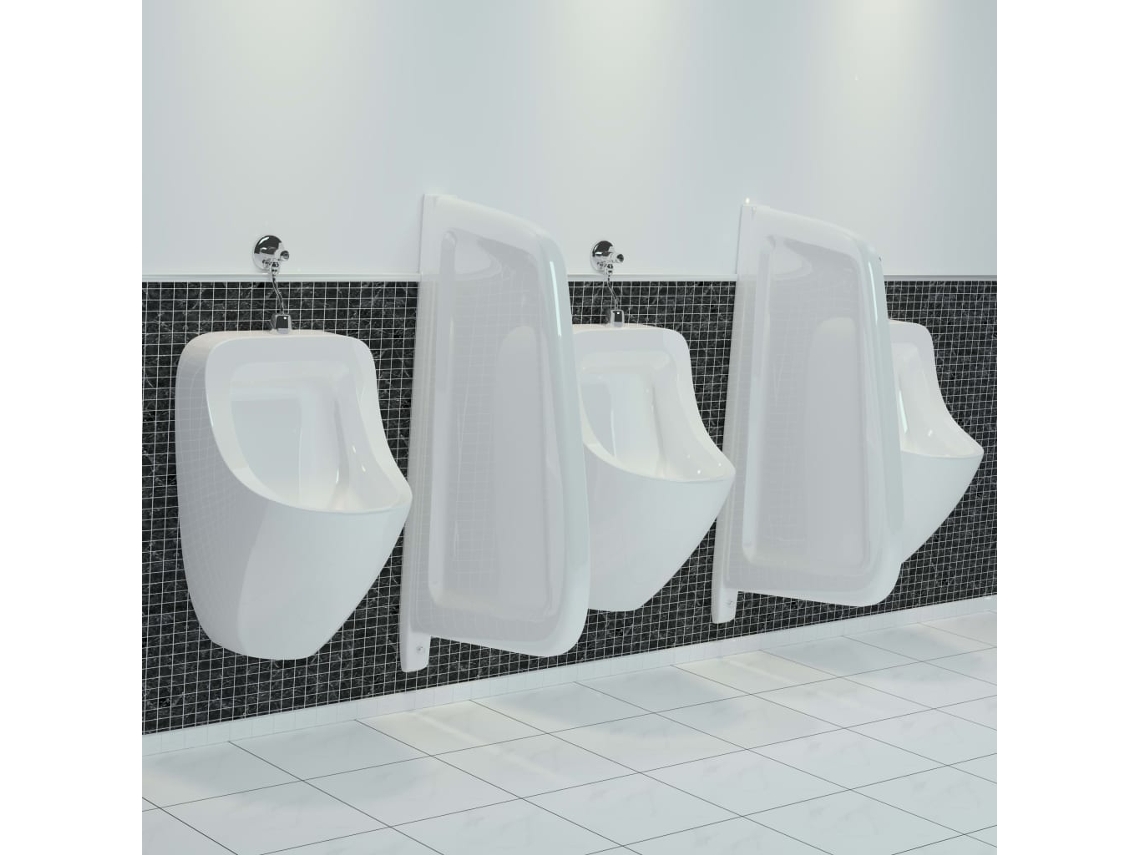 Vidaxl Divisória De Privacidade P/ Urinol De Parede Cerâmica Branco