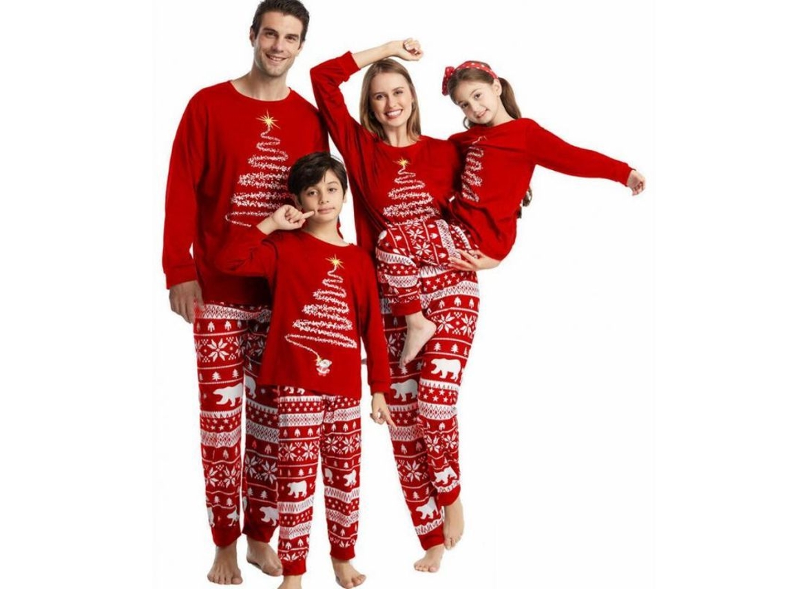 2026-pijamas De Natal Familiares 2023 Urso Polar Pai Mãe Filhos Conjuntos Mãe E Eu Padre M Omn-red