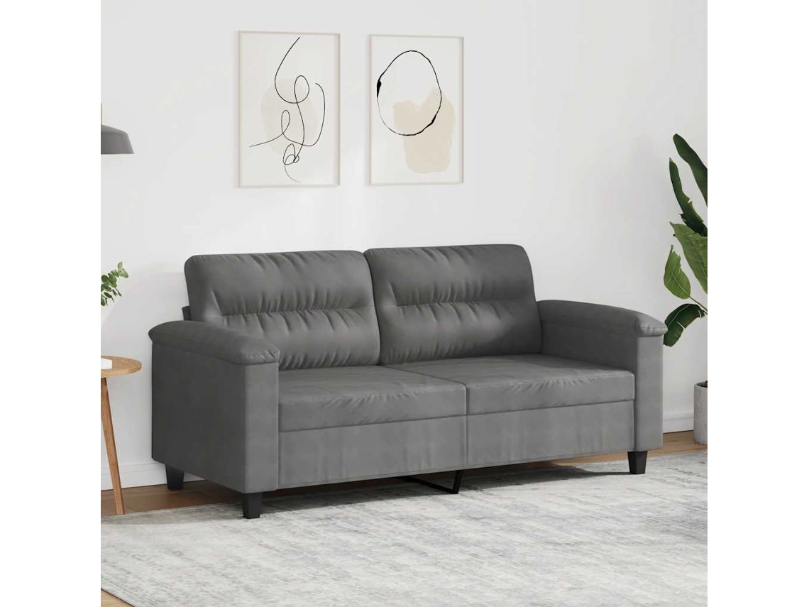 Sofá 2 Lugares - Sofá da Sala - Sofá Relaxamento 140 Cm Tecido de Microfibra Cinza escuro HARLANV1