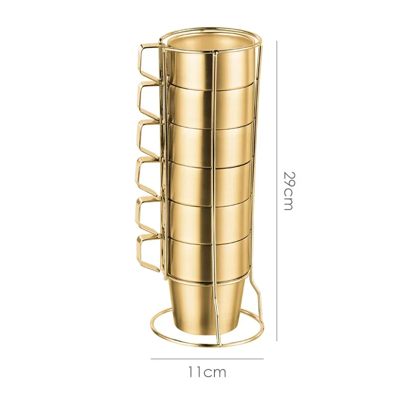 Conjunto de Canecas de Café com Isolamento de Parede Dupla , em Aço Inoxidável 304. MDUG (300 Ml)