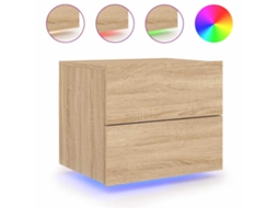 Mesa de Cabeceira de Parede com Luzes Led Carvalho Sonoma MAISON EXCLUSIVE