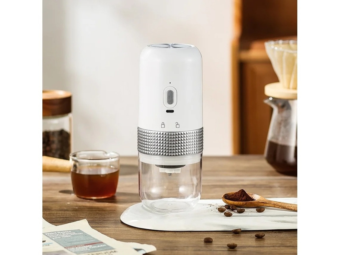 Moedor de café totalmente automático Yizhood com granulação ajustável (branco)