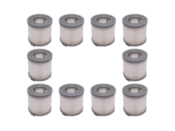 Kit Com 10 Filtros Hepa Compatíveis Com Os Aspiradores De Pó Delonghi Colombina Evo Xlm353 / 355 / 403 / 405 / 407 / 408 / 409.