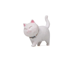 Adorno De Gato Fofo, Brinco Alto Brinquedo Criativo De Pvc Cinza Decoração De Casa Presente Para Crianças Blanco