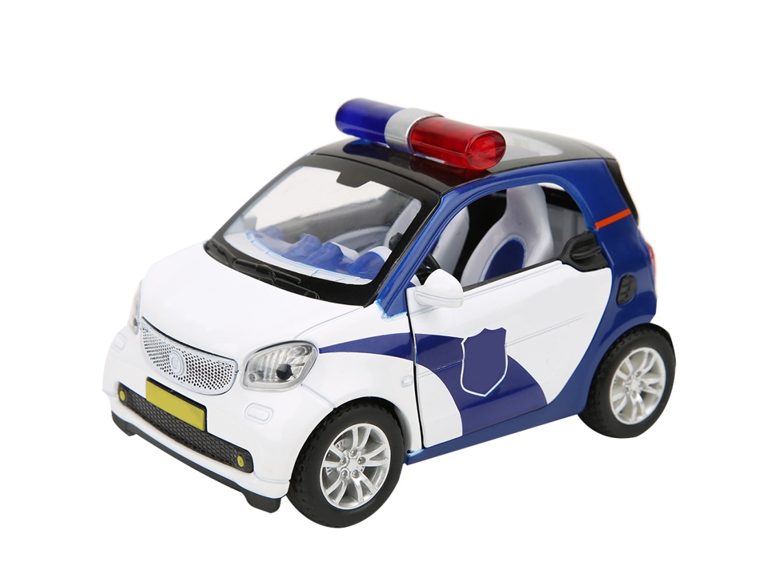 Primerox carro de Polícia Brinquedo de Tração Retrátil com Luz e Música 1:24 Kit Presente para Crianças Meninos