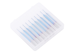 Conjunto 10 Brocas De Fresamento Spiral Ponta Esférica Revestimento Azul 3.175x8mm Aço Tungstênio