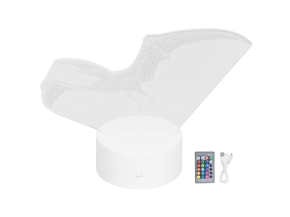Luz Noturna com controle remoto, 16 cores, dimmable, dinossauro, presente | S/MARCA