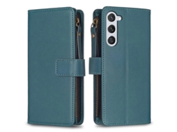Capa De Celular Flip Em Couro Com Zíper E 9 Compartimentos Para Cartões Para Samsung Galaxy S25 5g