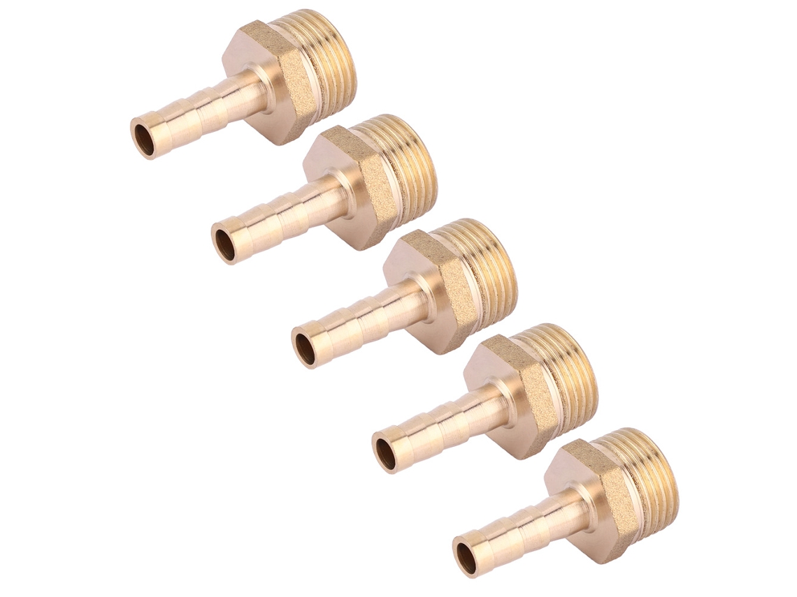 Conector Macho Bsp De Latão Com 5 Peças 6mm