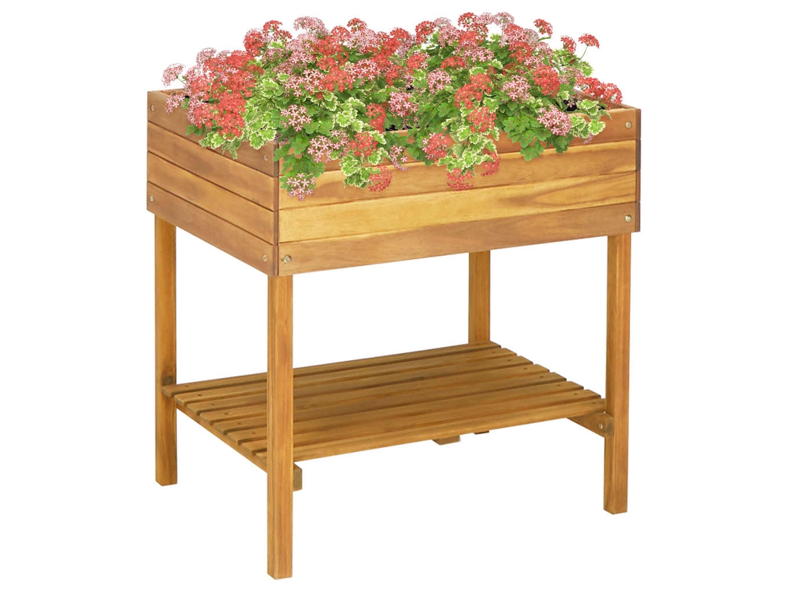 Vidaxl Vaso De Jardim Elevado 78,5x58,5x78,5 Cm Madeira Acácia Maciça
