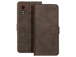 Capa Para Samsung Ushion Pele Magnética Com Porta-cartões Castanho .