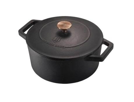 Caçarola de ferro fundido King Hoff de 24 cm e 4,3 L, compatível com indução, tampa incluída