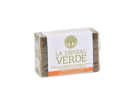 Sabonete de Spirulina e Algas Laminaria Atlântica com Óleo de Oliva e Óleo Essencial de Laranja 100g La Espiral Verde