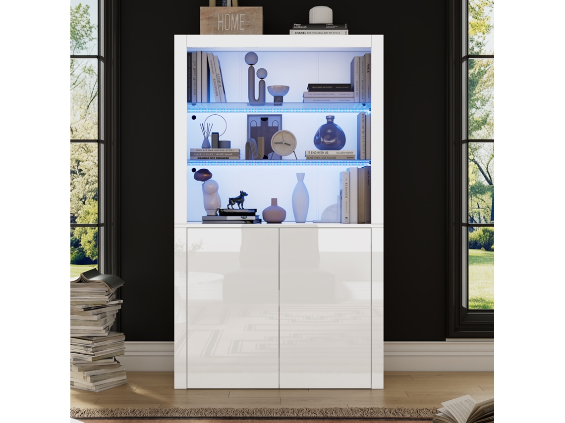 Aparador Sofá Brilhante Led Vidro Temperado 100x170cm