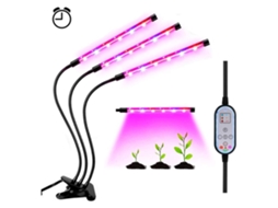 Luz de Crescimento LED 15w para Plantas Internas com 9 Vermelhas e 6 Azuis | MARCA
