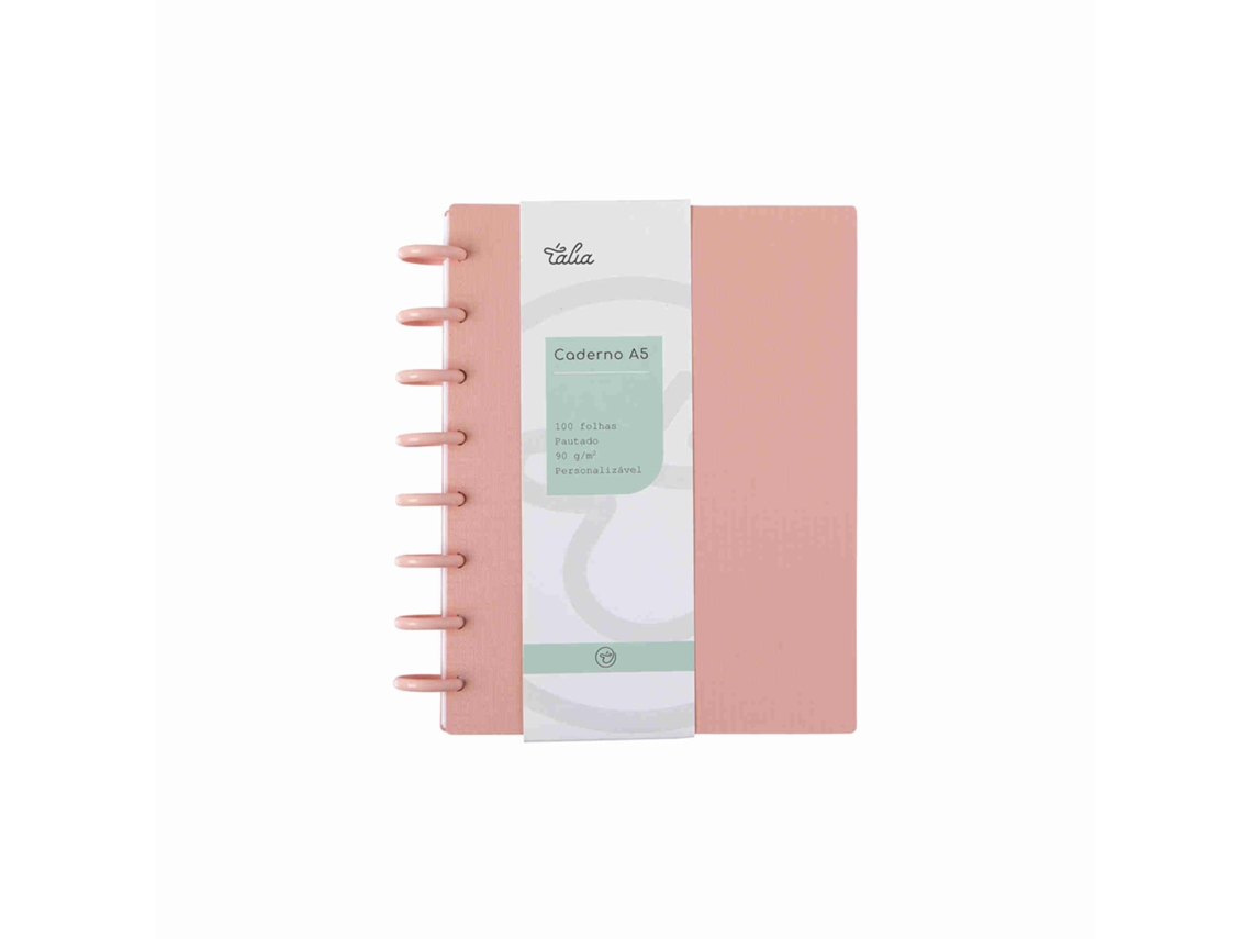 Caderno Smart Espiral A5 Pautado Pêssego Talia