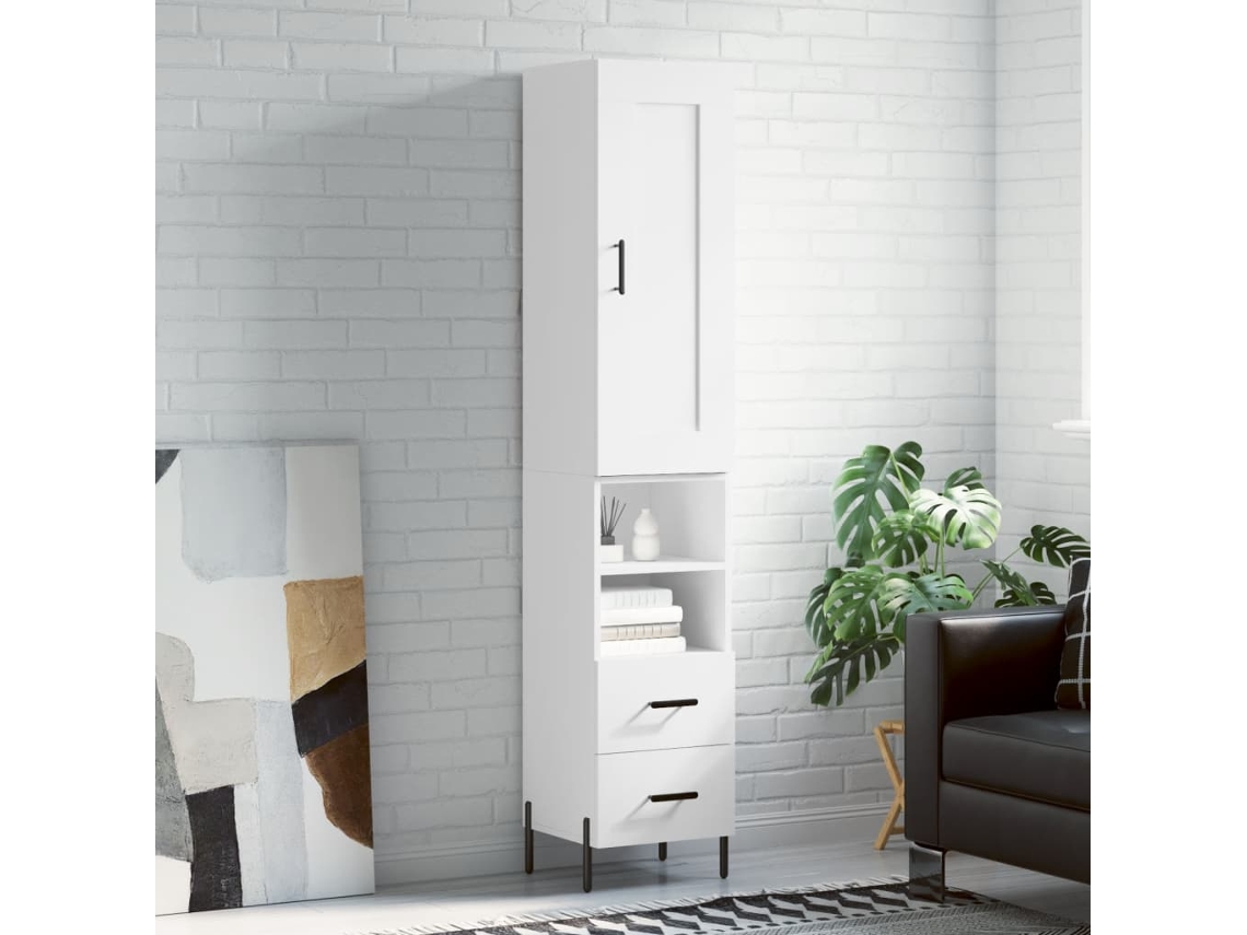 Armario alto 34,5x34x180 cm Madera procesada Blanco