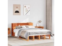 Cama Com Estante Sem Colchão 140x190 Cm Madeira Maciça