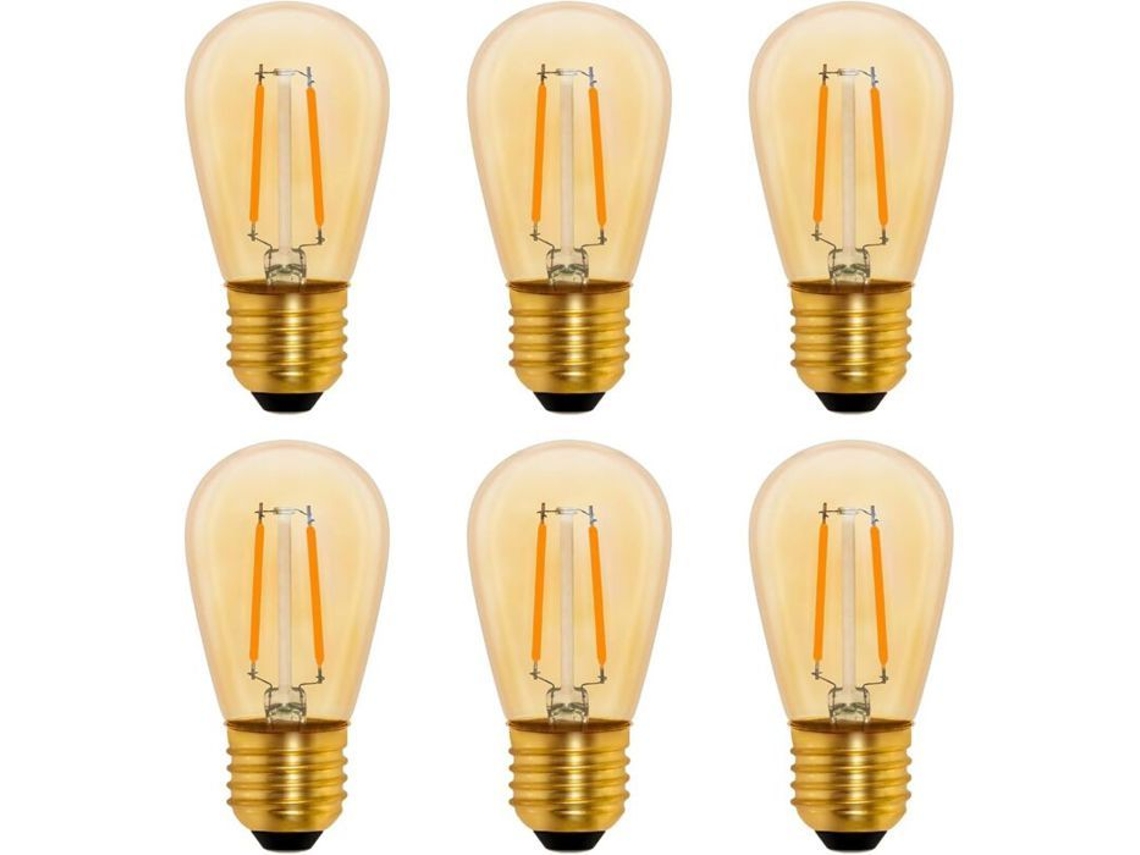 Lâmpada Led, 6 Unidades, Base E27, 1w, 10w, 2200k, Intensidade Regulável, Para Uso Residencial, Comercial Ou Substituição De Fontes Convencionais