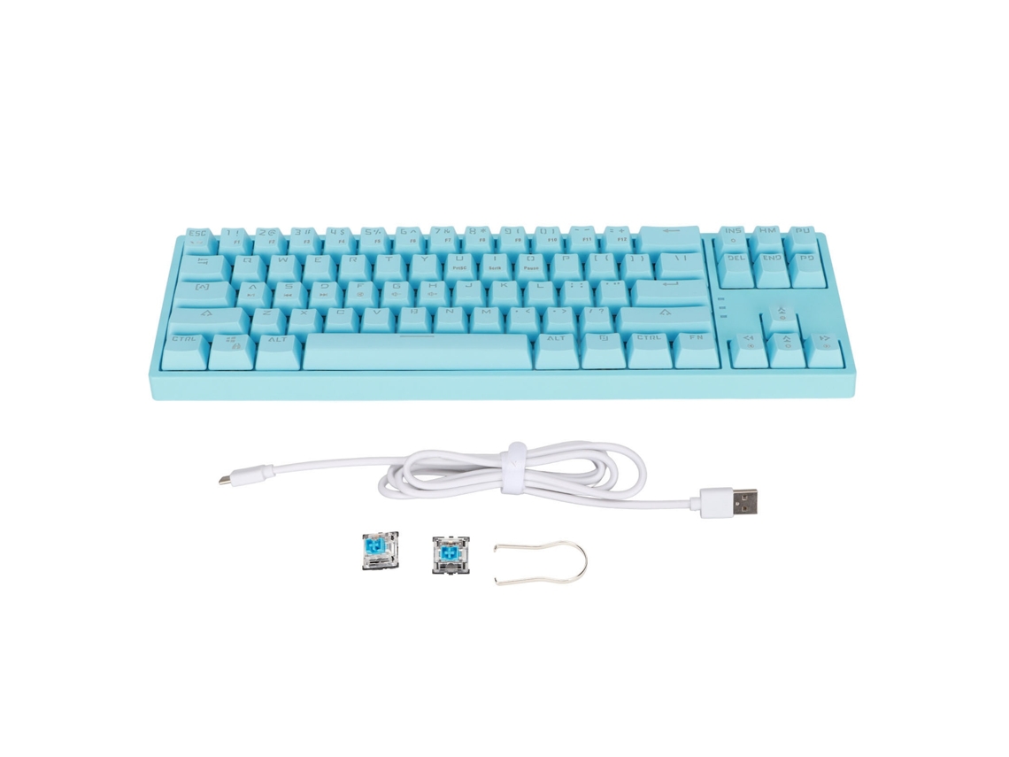 Lurelia Teclado Usb, Com Fio, 71 Teclas, Ergonómico, Mecânico, Rgb, Gaming, Compacto