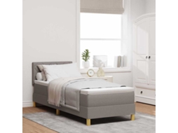 Vidaxl Cama Box Spring Led Cinzento-acastanhado 80 X 200 Cm Tecido