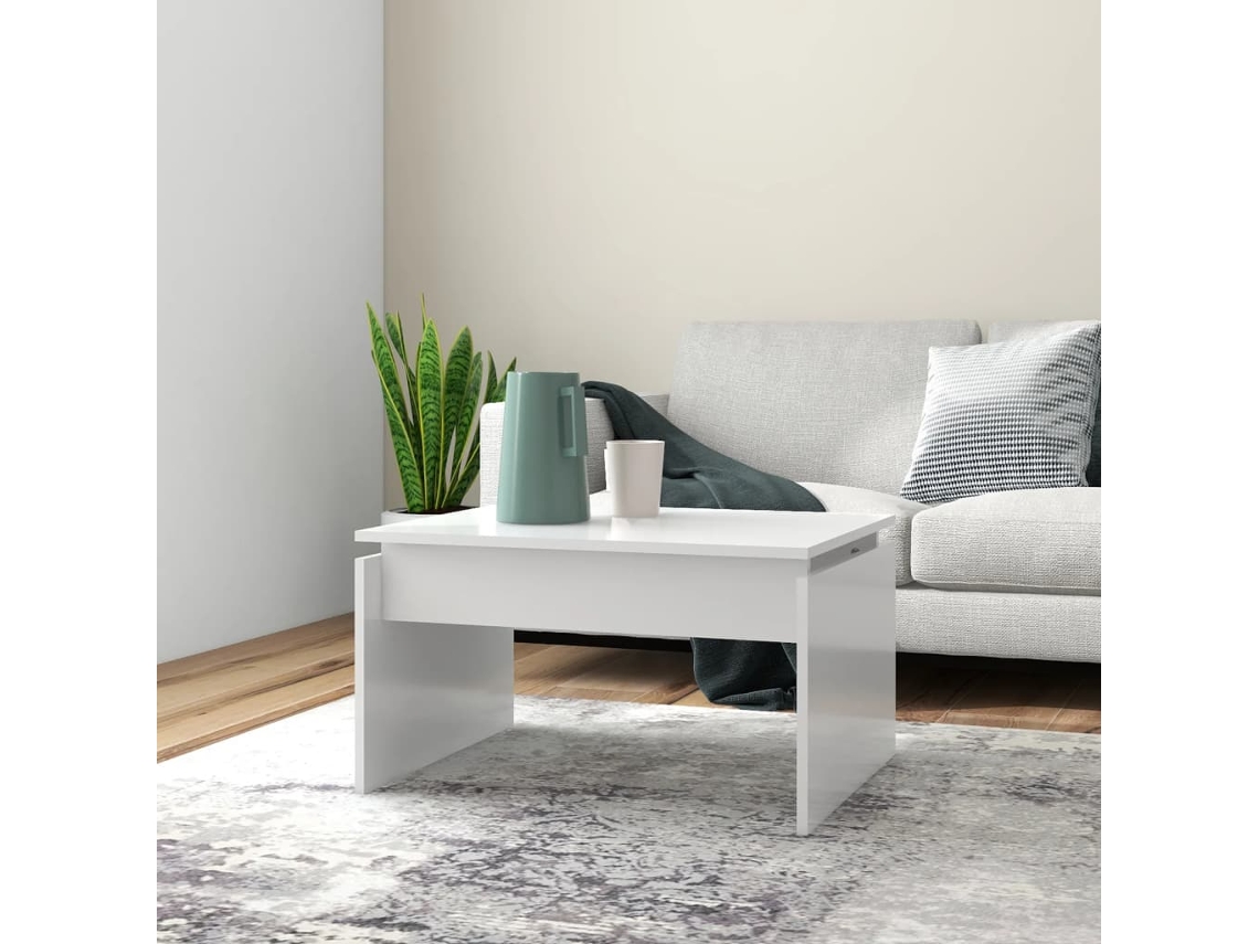 Vidaxl Mesa De Centro 68x50x38 Cm Derivados De Madeira Branco