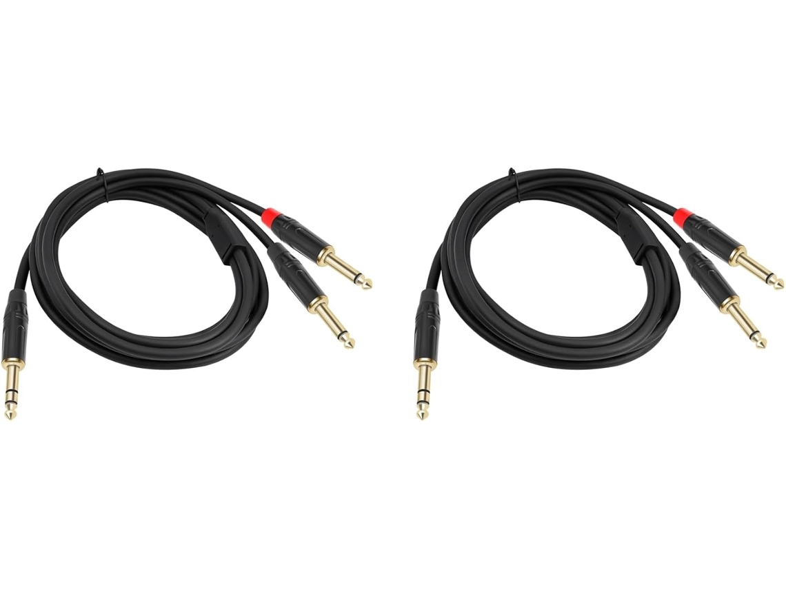 Cabo Divisor Y Estéreo Duplo de 6,35 Mm para 2 Mono, Macho, Conector de Áudio Macho de 1,4 Polegadas SFUSHOS