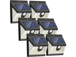 Luzes Solares Exteriores, 102 LED, IP65, à Prova D'água com 3 Modos Sensor PIR (Pacote de 6) | S/MARCA