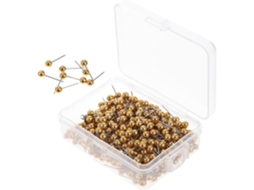 300 unidades de pinos redondos resistentes à corrosão, feitos de metal e plástico, banhados a ouro, para uso em mapas e tecidos.