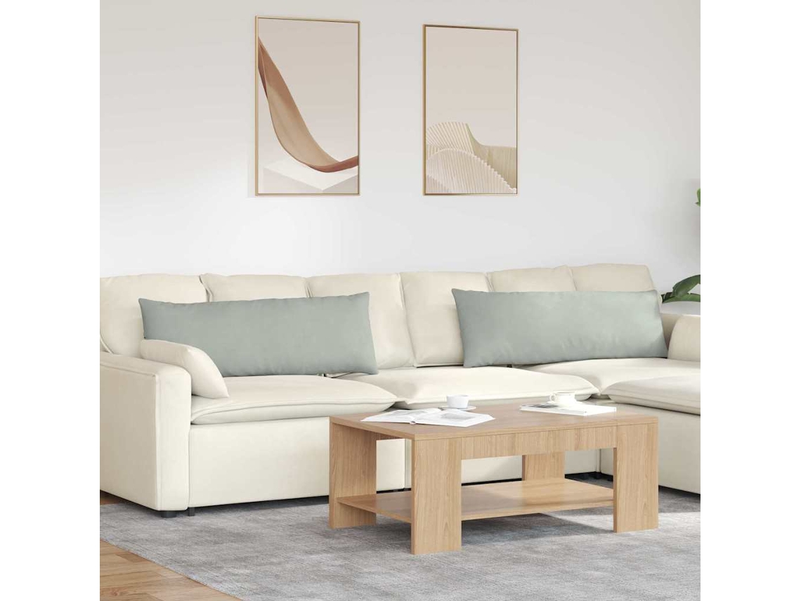 Vidaxl Travesseiros De Sofá 2 Pcs Cinzento-claro 120 X 40 Cm