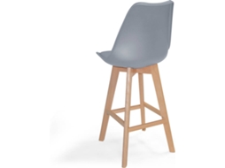 Banco Alto VMO HOME Medio New Tower Wood (54 x 48 x 49 cm - Cinza)