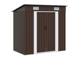 Vidaxl Abrigo De Jardim 194x121x181 Cm Aço Castanho