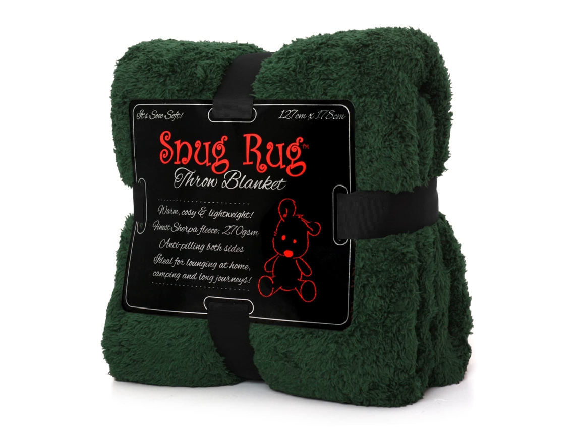 Cobertor Snugrug Luxo Sherpa Fleece Sofá Tv Lance Cobertores Para Presente 127x178cm - Verde Corrida