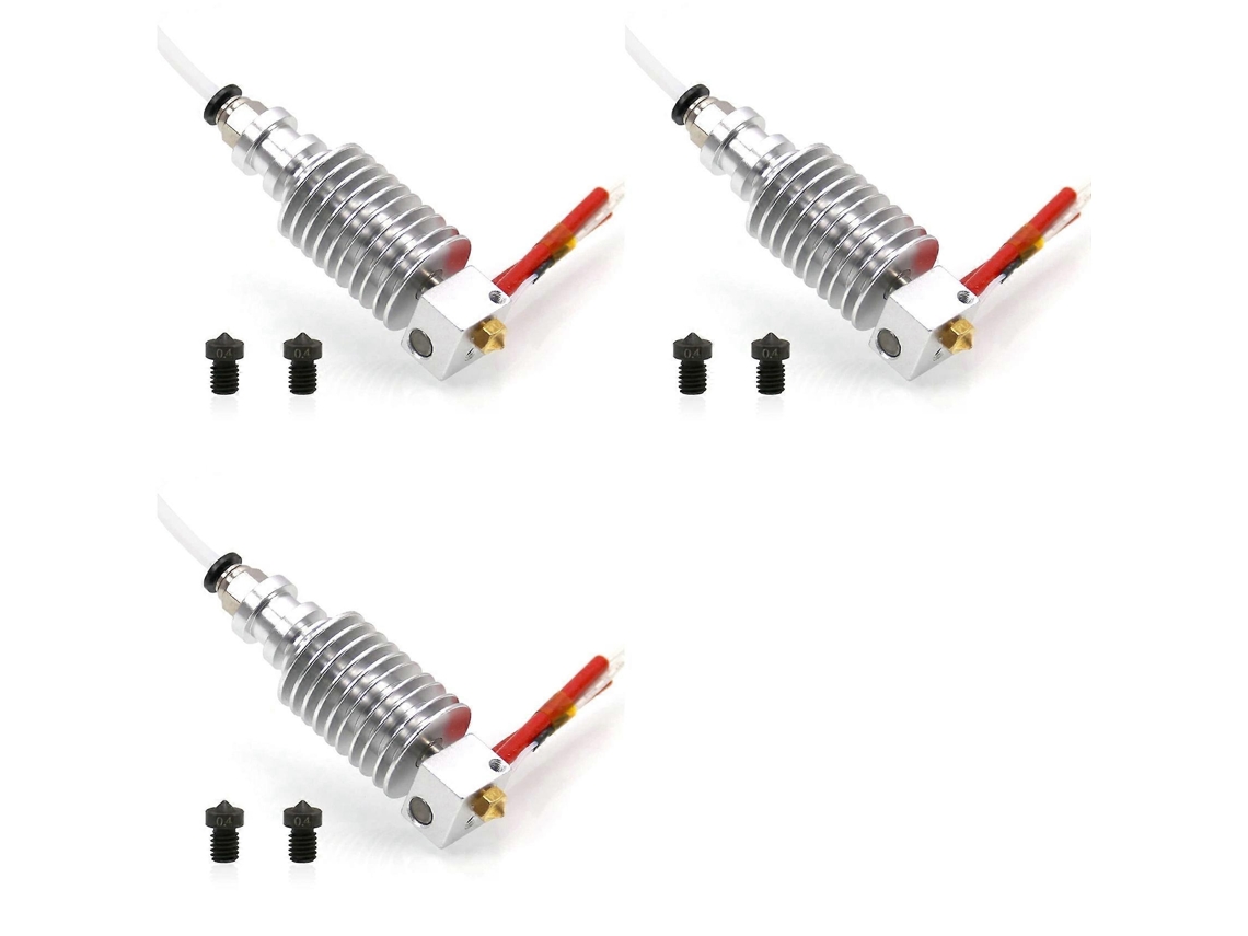 3x For Anycubic I3 Mega Hotend 12v With 2pcs Hardened Steel 0.4mm For E3d V6 Nozzles For Extruder 3d Print Hotend