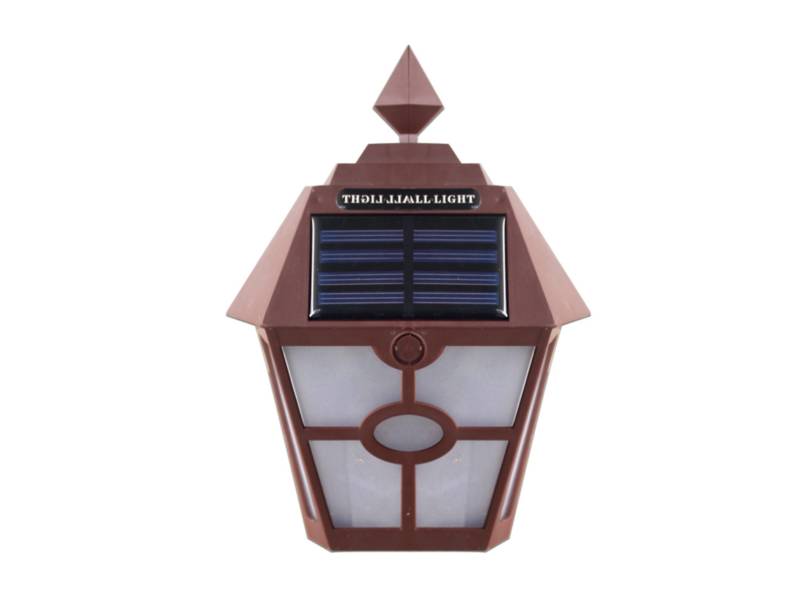 Luminária De Parede Hexagonal Para Paisagem Externa, Luminária De Parede Para Quintal Externo Aquaforge (luz Marrom E Branca)