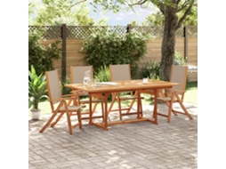 Cadeiras De Jardim Dobráveis 4 Pcs Acácia Maciça E Textilene Dkd Home Decor