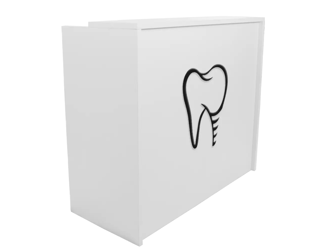 Balcão de recepção compacto para Clínica Dentista 100 cm. Branco. OFILIKE