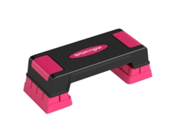 Step Ajust. 3 Niv. 12/17.5/22.5cm, Tapete Anti-derr., Preto+rosa