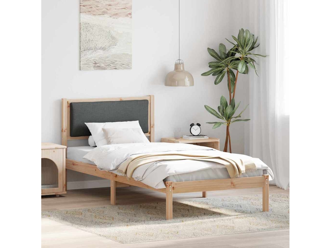 Vidaxl Estrutura Da Cama Com Cabeceira Cinza Escuro 100 X 200 Cm