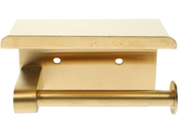 Porta Papel Higiênico Abaodam Em Aço Inoxidável Dourado, Sem Necessidade De Furar, Prateleira Superior Multiuso Para