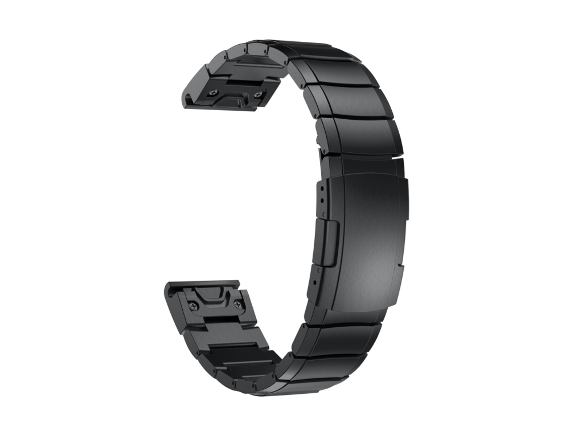 Bracelete de Smartwatch para Garmin Fenix 7 Pro 51mm de aço inoxidável com concha de tartaruga (preta)