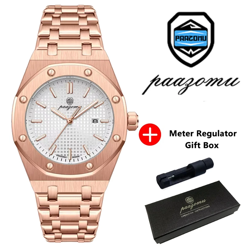 (ouro Rosa E Branco) Relógio De Luxo De Alta Qualidade, À Prova D'água, Para Uso Profissional E Casual.