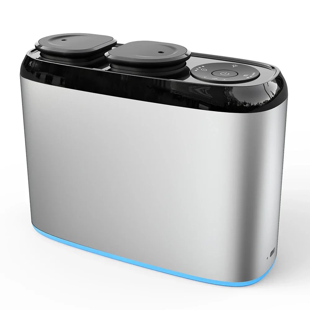 Difusor de Aromas MDUG com dois bicos, Bluetooth, prateado