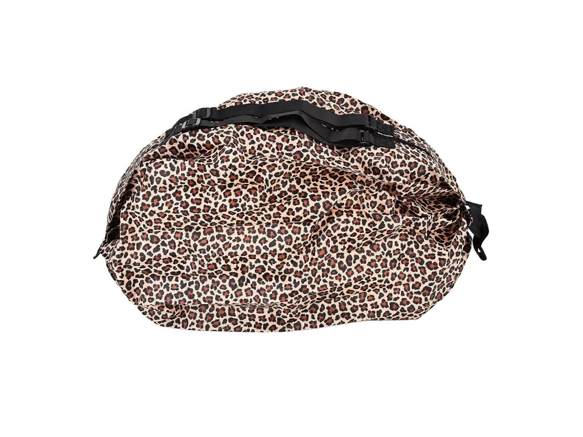 Sacola de Compras Reutilizável e Elegante em Tecido Oxford, Portátil, Dobrável, de Alta Capacidade, Impermeável e com Estampa de Leopardo. GOKOCO