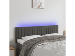 Cabeceira De Cama | Painel De Cama C/luzes Led Veludo 144x5x78/88cm Cinza-escuro