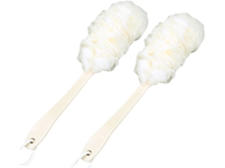 Lurelia Kit De 2 Escovas Para Costas De Cuidado Corporal, Pega Ergonómica E Cor Branco
