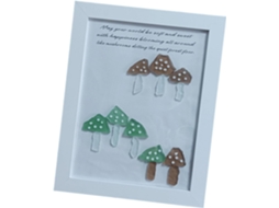 Quadro Decorativo Multicolorido Com Cogumelos De Vidro Do Mar, Ideal Para Sala De Estar Ou Quarto.
